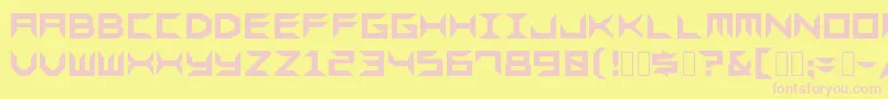 Sharpsgf Font – Pink Fonts on Yellow Background