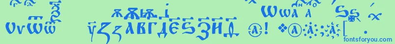 Fitachirchc Font – Blue Fonts on Green Background