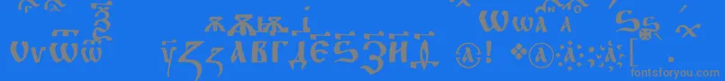 フォントFitachirchc – 青い背景に灰色の文字