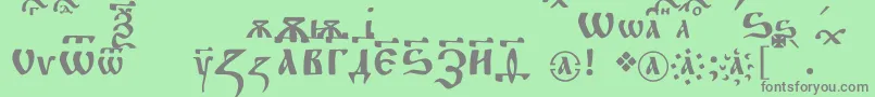 フォントFitachirchc – 緑の背景に灰色の文字