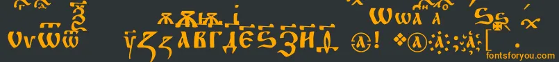 フォントFitachirchc – 黒い背景にオレンジの文字