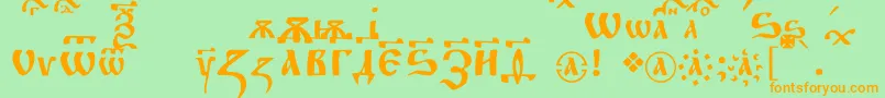 Fitachirchc Font – Orange Fonts on Green Background