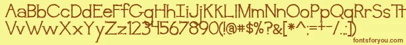 Awakening Font – Brown Fonts on Yellow Background