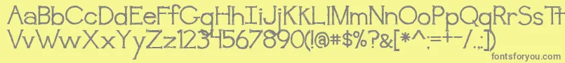 フォントAwakening – 黄色の背景に灰色の文字