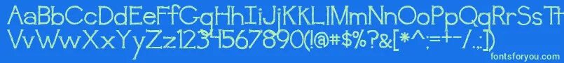 Awakening Font – Green Fonts on Blue Background