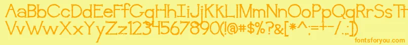 Awakening Font – Orange Fonts on Yellow Background