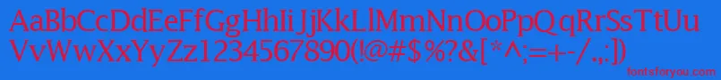 MachadosskRegular Font – Red Fonts on Blue Background