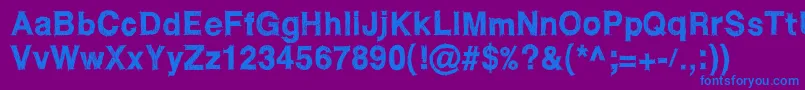 WcRoughtradBta Font – Blue Fonts on Purple Background