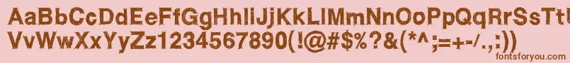 WcRoughtradBta Font – Brown Fonts on Pink Background