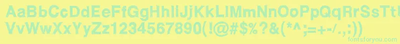 WcRoughtradBta Font – Green Fonts on Yellow Background