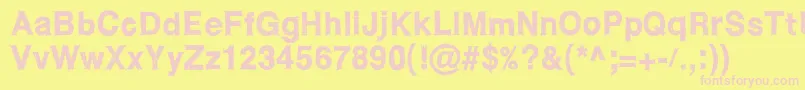 WcRoughtradBta Font – Pink Fonts on Yellow Background