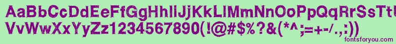 WcRoughtradBta Font – Purple Fonts on Green Background