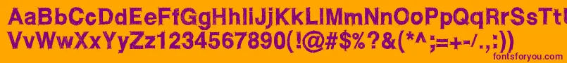 WcRoughtradBta Font – Purple Fonts on Orange Background