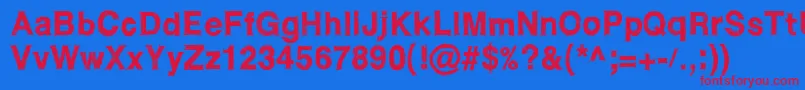 フォントWcRoughtradBta – 赤い文字の青い背景