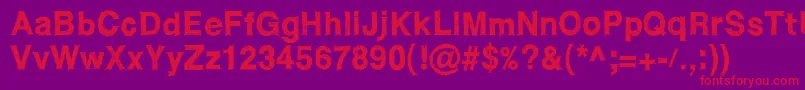 WcRoughtradBta Font – Red Fonts on Purple Background