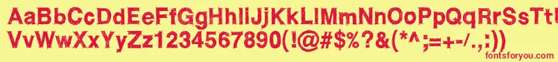 WcRoughtradBta Font – Red Fonts on Yellow Background