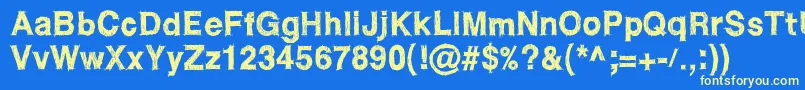 WcRoughtradBta Font – Yellow Fonts on Blue Background