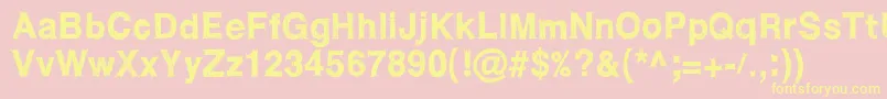 WcRoughtradBta Font – Yellow Fonts on Pink Background