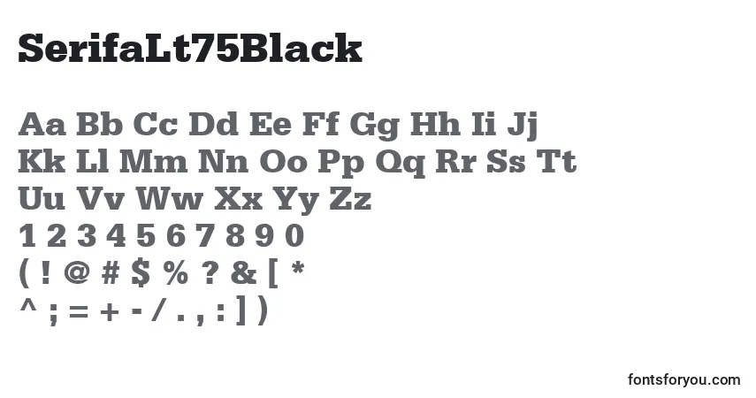 A fonte SerifaLt75Black – alfabeto, números, caracteres especiais