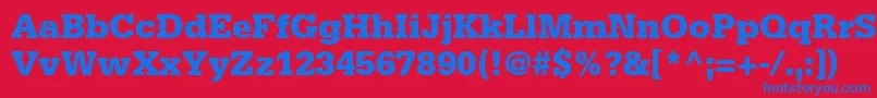 SerifaLt75Black Font – Blue Fonts on Red Background