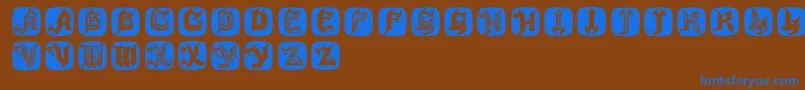 Hauntedbricks Font – Blue Fonts on Brown Background