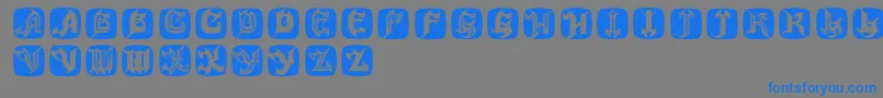 Hauntedbricks Font – Blue Fonts on Gray Background