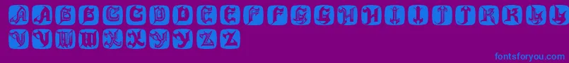 Hauntedbricks Font – Blue Fonts on Purple Background