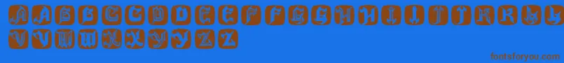 Hauntedbricks Font – Brown Fonts on Blue Background