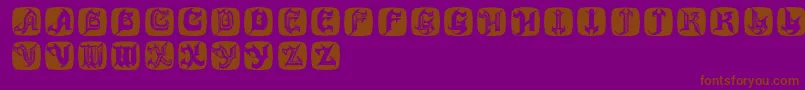 Hauntedbricks-fontti – ruskeat fontit violetilla taustalla