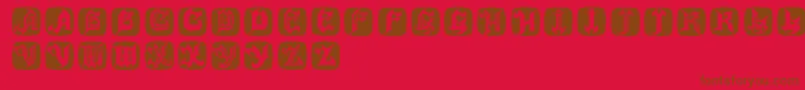 Fonte Hauntedbricks – fontes marrons em um fundo vermelho