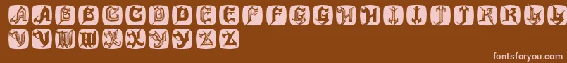 Hauntedbricks Font – Pink Fonts on Brown Background