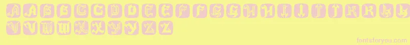 Hauntedbricks Font – Pink Fonts on Yellow Background