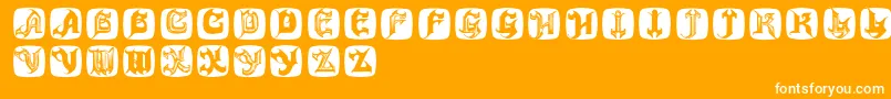 Hauntedbricks Font – White Fonts on Orange Background