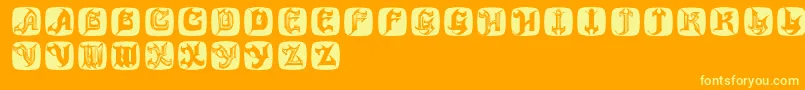 Hauntedbricks Font – Yellow Fonts on Orange Background