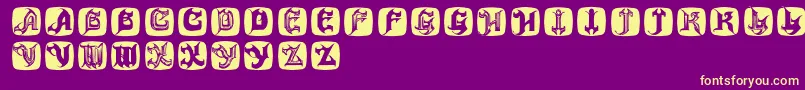 Hauntedbricks Font – Yellow Fonts on Purple Background