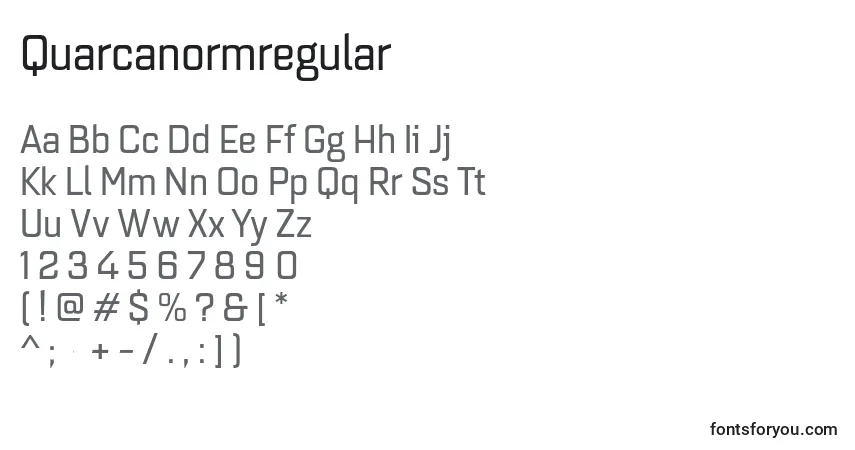 Czcionka Quarcanormregular – alfabet, cyfry, specjalne znaki