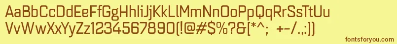 Quarcanormregular Font – Brown Fonts on Yellow Background