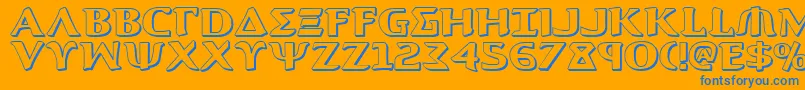 Aegis13D Font – Blue Fonts on Orange Background