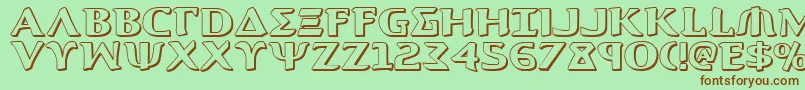 Aegis13D Font – Brown Fonts on Green Background