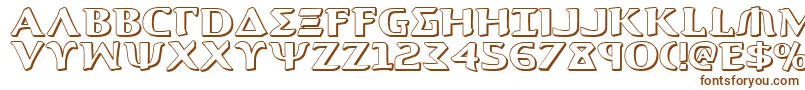 Aegis13D-fontti – ruskeat fontit valkoisella taustalla