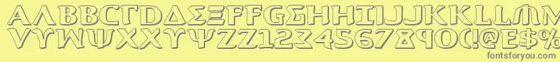 Aegis13D Font – Gray Fonts on Yellow Background