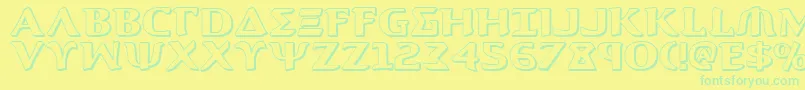 Aegis13D Font – Green Fonts on Yellow Background
