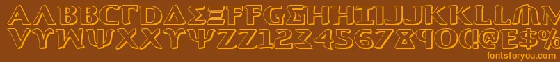 Aegis13D Font – Orange Fonts on Brown Background