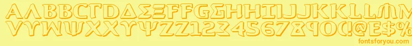 Aegis13D Font – Orange Fonts on Yellow Background
