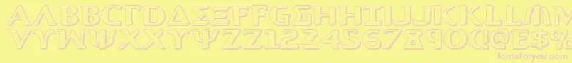 Aegis13D-Schriftart – Rosa Schriften auf gelbem Hintergrund