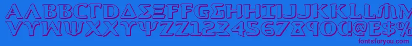 Aegis13D Font – Purple Fonts on Blue Background