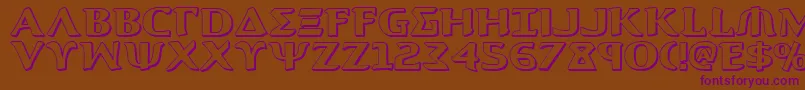 Aegis13D Font – Purple Fonts on Brown Background