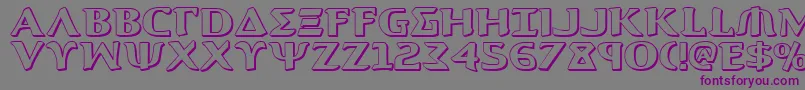 フォントAegis13D – 紫色のフォント、灰色の背景