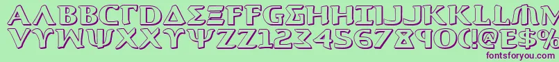 Aegis13D Font – Purple Fonts on Green Background
