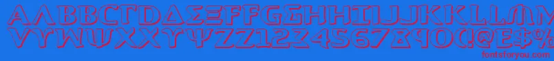 Aegis13D Font – Red Fonts on Blue Background